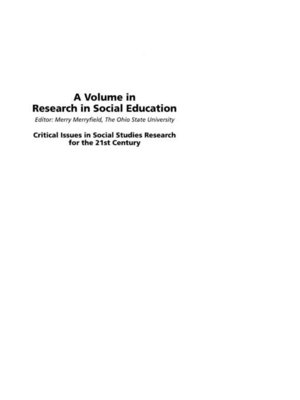 cover image of Critical Issues in Social Studies Research for the 21st Century